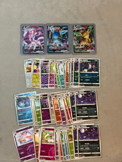 Pokemon GEM 2 Eevee Set 48 Card Lot - VMAX Holo Pokeball Energy - Eeveelutions - Image 1