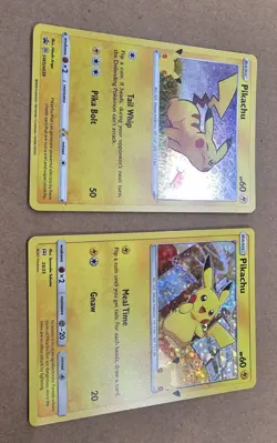 Pikachu 25/25 Holo 25th Ann McDonalds Pokemon Card + SWSH039 General Mills - Image 3