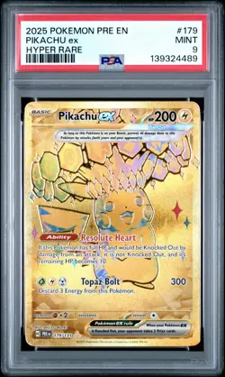 PSA 9 Pikachu ex #179 - Prismatic Evolutions Hyper Rare Pokemon Card Pokemon TCG - Image 1