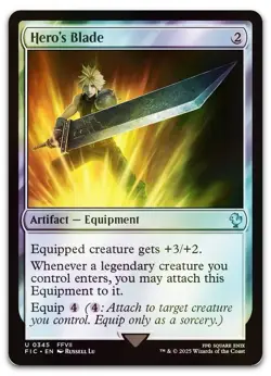 Hero's Blade (Surge Foil) #345 (NM) Final Fantasy FIC Magic MTG - Image 1