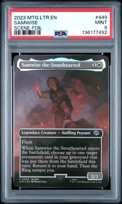 2023 MTG THE LORD OF THE RINGS SCENE-FOIL #449 SAMWISE THE STOUTHEARTED PSA 9 - Image 1