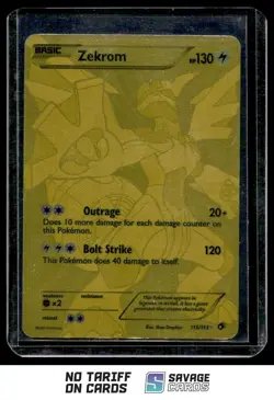 2013 Pokemon Black & White - Legendary Treasures Zekrom #115/1113 Basic/Rare - Image 1