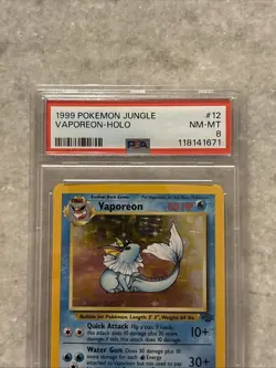 1999 Pokemon Jungle Vaporeon Holo #12 PSA 8 NM-MT - Image 2