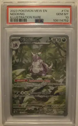 Pokemon TCG Scarlet & Violet 151 IR Nidoking Card #174/165 PSA 10 Gem Mint - Image 1