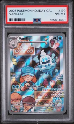 2025 POKEMON HOLIDAY CALENDAR #190 VANILLISH PSA 8 - Image 1
