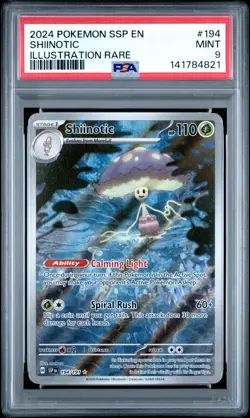 2024 POKEMON SSP EN-SURGING SPARKS ILLUSTRATION RARE #194 SHIINOTIC PSA 9 - Image 1