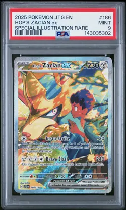2025 POKEMON JOURNEY TOGETHER SPECIAL ILLUSTRATION RARE HOP'S ZACIAN EX PSA 9 - Image 1