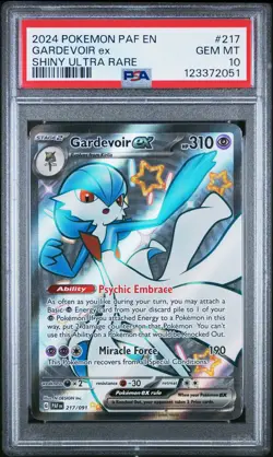 2024 POKEMON PAF EN-PALDEAN FATES SHINY ULTRA RARE #217 GARDEVOIR EX PSA 10 - Image 1