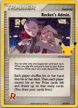 Rocket's Admin 86/109 Celebrations Holo NM Pokemon Card TCG - Image 1