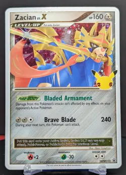 Pokemon Zacian LV. X #SWSH135 English SWSH Black Star Promo Cosmos Celebrations - Image 1