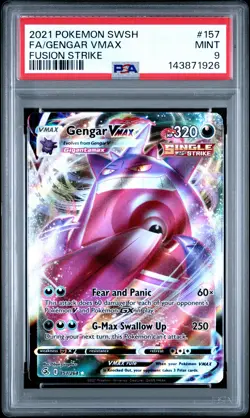 2021 POKEMON SWORD & SHIELD FUSION STRIKE #157 FULL ART/GENGAR VMAX PSA 9 - Image 1