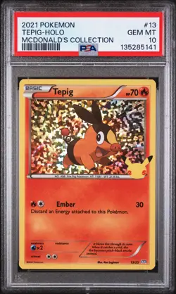 2021 POKEMON MCDONALD'S COLLECTION #13 TEPIG-HOLO PSA 10 - Image 1
