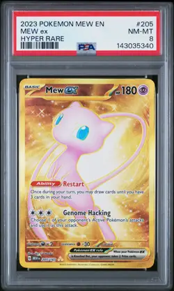 2023 POKEMON MEW EN-151 HYPER RARE #205 MEW EX PSA 8 - Image 1