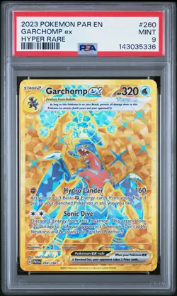 2023 POKEMON PAR EN-PARADOX RIFT HYPER RARE #260 GARCHOMP EX PSA 9 - Image 1