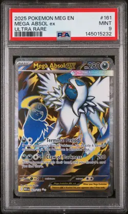 2025 POKEMON MEG EN-MEGA EVOLUTION ULTRA RARE #161 MEGA ABSOL EX PSA 9 - Image 1