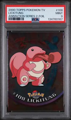 2000 TOPPS POKEMON TV ANIMATION SERIES 2 FOIL #108 LICKITUNG PSA 9 - Image 1