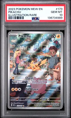 2023 POKEMON MEW EN-151 ILLUSTRATION RARE #173 PIKACHU PSA 10 - Image 1
