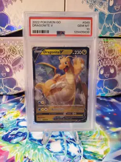 Dragonite V #049 Pokemon GO TCG 2022 Rare Holo GEM MT PSA 10 - Image 1