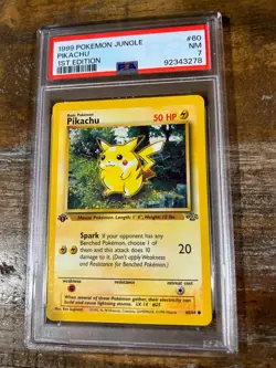 Pokemon 1999 Jungle PIKACHU 1ST Edition #60 PSA 7 RARE - Image 1