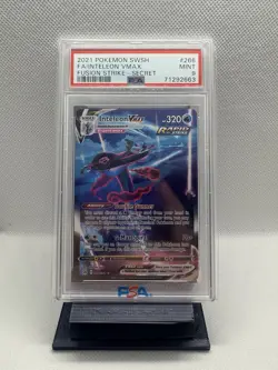 2021 Pokemon SWSH Fusion Strike Inteleon VMAX Alternate Art 266/264 PSA 9 - Image 1