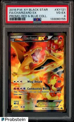 2016 Pokemon XY Black Star Promo Red & Blue Collection FA/ Charizard EX PSA 4 - Image 1