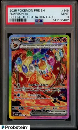 2025 Pokemon Pre EN Special Illustration Rare #146 Flareon ex PSA 9 MINT - Image 1