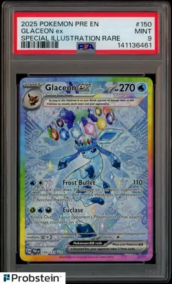 2025 Pokemon Pre EN Special Illustration Rare #150 Glaceon ex PSA 9 MINT - Image 1