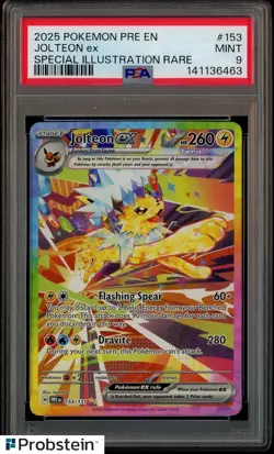 2025 Pokemon Pre EN Special Illustration Rare #153 Jolteon ex PSA 9 MINT - Image 1