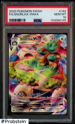 2020 Pokemon SWSH #142 FA/ Snorlax VMax PSA 10 GEM MINT - Image 1