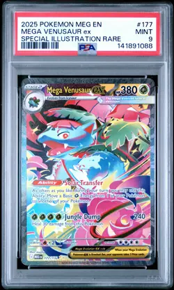 2025 POKEMON MEGA EVOLUTION SPECIAL ILLUSTRATION RARE MEGA VENUSAUR EX PSA 9 - Image 1
