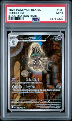2025 POKEMON BLK EN-BLACK BOLT ILLUSTRATION RARE #121 BEHEEYEM PSA 9 - Image 1