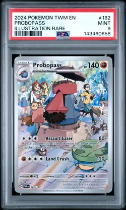 2024 POKEMON TWM EN-TWILIGHT MASQUERADE ILLUSTRATION RARE #182 PROBOPASS PSA 9 - Image 1