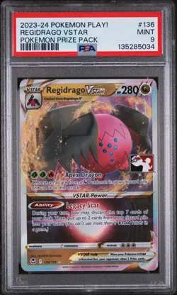 2023-2024 POKEMON PLAY! POKEMON PRIZE PACK #136 REGIDRAGO VSTAR PSA 9 - Image 1