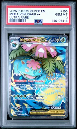 2025 POKEMON MEG EN-MEGA EVOLUTION ULTRA RARE #155 MEGA VENUSAUR EX PSA 10 - Image 1