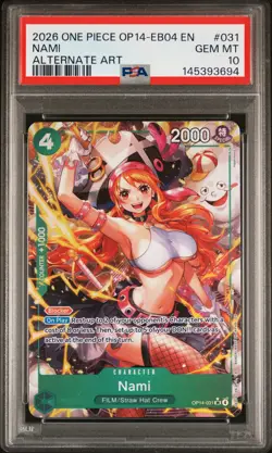 2026 ONE PIECE OP14-EB04-THE AZURE SEA'S SEVEN ALTERNATE ART #031 NAMI PSA 10 - Image 1