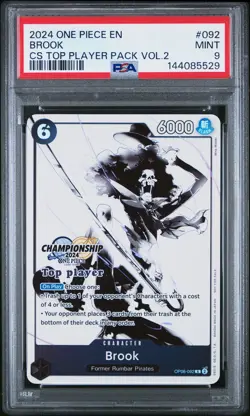 2024 ONE PIECE CHAMPIONSHIP 2024 TOP PLAYER PACK VOL.2 #092 BROOK PSA 9 - Image 1