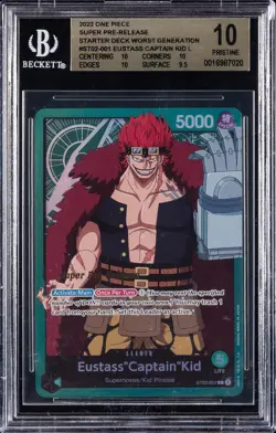 2022 ONE PIECE SUPER PRE-RELEASE STARTER DECK #001 EUSTASS CAPTAIN KID BGS 10 - Image 1