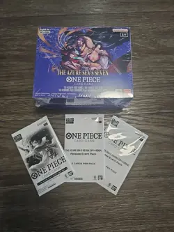 ONE PIECE THE AZURE SEA'S SEVEN BOOSTER BOX OP14 ENGLISH Sealed W/ Extras - Image 2