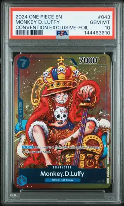 2024 ONE PIECE PROMOS CONVENTION EXCLUSIVE-FOIL #043 MONKEY D. LUFFY PSA 10 - Image 1