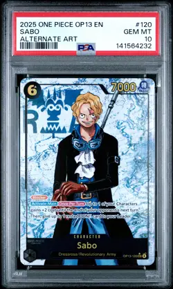 2025 ONE PIECE OP13-CARRYING ON HIS WILL ALTERNATE ART #120 SABO PSA 10 - Image 1