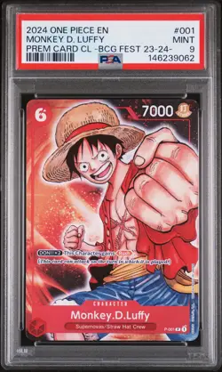 2024 ONE PIECE PREMIUM COLLECTION BANDAI GAMES FEST 23-24 MONKEY D. LUFFY PSA 9 - Image 1