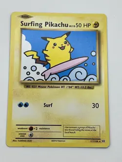 Pokemon TCG Evolutions Surfing Pikachu Card 111/108 Secret Rare - MP 2016 - Image 1