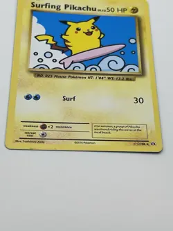 Pokemon TCG Evolutions Surfing Pikachu Card 111/108 Secret Rare - MP 2016 - Image 2