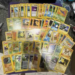 LOT OF 88 POKEMON CARDS VINTAGE WOTC SETS INCLUDING E READERS AND PIKACHU PROMO - Image 1