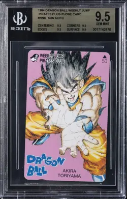 1984 DRAGON BALL WEEKLY JUMP PIRATES CLUB PHONE CARD #NNO SON GOKU BGS 9.5 - Image 1