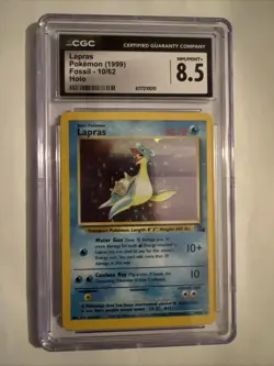 CGC 8.5 Lapras 1999 Fossil 10/62 Holo Pokemon Card - Image 1