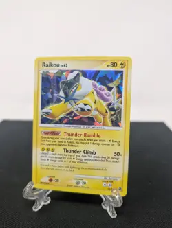 2007 Pokemon Secret Wonders: Raikou 16/132 Rare Card Cracked Ice Holo - LP+/NM - Image 1