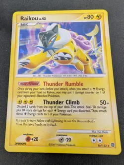 2007 Pokemon Secret Wonders: Raikou 16/132 Rare Card Cracked Ice Holo - LP+/NM - Image 4