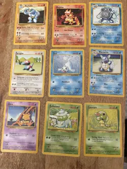 Pokemon WOTC Base Set Lot 9 Cards – Wartortle Bulbasaur Machoke Magmar + More - Image 1