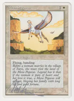 Silver Signed Mesa Pegasus HP/DMG 4th Edition Artist Melissa A. Benson 1995 MTG! - Image 1